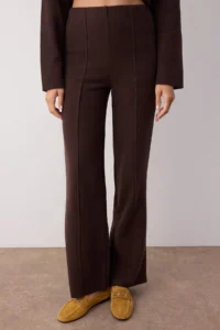 TRENDYOLMİLLA Brown Thessaloniki ribbed Regular/Normal Kesim Knitting Bottom - Top Set - Image 3