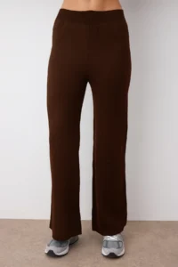 TRENDYOLMİLLA Brown Boat Neck Sweater-Pants Knitwear Bottom - Top Set - Image 3
