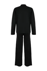 TRENDYOLMİLLA Black V-neck Button Detailed Cardigan-Pants Knitwear Bottom - Top Set - Image 6