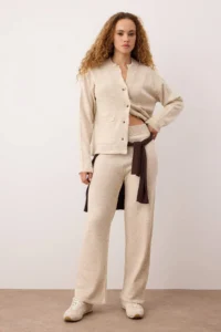 TRENDYOLMİLLA Stone Soft textured Cardigan-Pants Knitwear Bottom - Top Set - Image 2