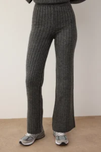 TRENDYOLMİLLA Anthracite Soft textured Hooded Cardigan-Pants Knitwear Bottom - Top Set - Image 3