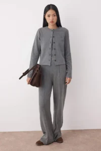 TRENDYOLMİLLA Anthracite 3 Sets Thessaloniki/Knitwear look buttoned Flexible Knitting Bottom - Top Set - Image 2