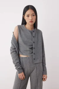 TRENDYOLMİLLA Anthracite 3 Sets Thessaloniki/Knitwear look buttoned Flexible Knitting Bottom - Top Set - Image 3