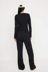 TRENDYOLMİLLA Black buttoned Fitted Crew Neck Flexible Knitting Bottom - Top Set - Image 4