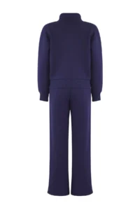TRENDYOLMİLLA Teen Navy Blue Embroidered Dog collar Zippered Wideleg/Wide Leg Knitting Tracksuit - Image 6