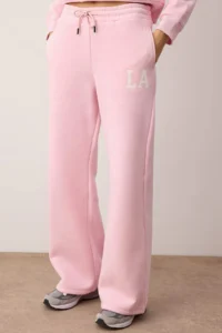 TRENDYOLMİLLA Teen Light Pink Embroidered Dog collar Zippered Wideleg/Wide Leg Knitting Tracksuit - Image 3