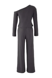 TRENDYOLMİLLA Anthracite Drop Sleeve Detailed Soft Touch Flexible Knitting Bottom - Top Set - Image 7