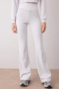TRENDYOLMİLLA Gray Melanj Crew Neck Regular Top Flare/flared leg Knitting Bottom - Top Set - Image 3
