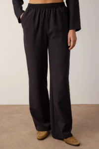 TRENDYOLMİLLA Black Double breasted Blouse Pants Weaving Bottom - Top Set - Image 3