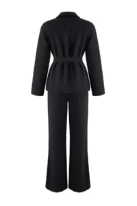 TRENDYOLMİLLA Black Double breasted Blouse Pants Weaving Bottom - Top Set - Image 7