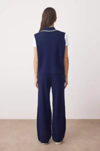 TRENDYOLMİLLA Navy Blue Vest-Pants Knitwear Bottom - Top Set - Image 4