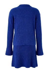 TRENDYOLMİLLA Saks Blue Soft textured 2 Sets Cardigan-Skirt Knitwear Bottom - Top Set - Image 6
