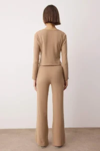 TRENDYOLMİLLA Mink Thessaloniki Fitted Flexible Knitting Bottom - Top Set - Image 4