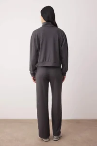 TRENDYOLMİLLA Anthracite Regular/Normal Pattern Soft Fabric Knitting Bottom - Top Set - Image 5