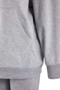 TRENDYOLMİLLA Gray Melange 3 Sets Oversized/Wide Pattern Hooded Tights Knitting Bottom - Top Set - Image 7