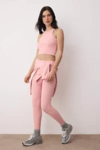TRENDYOLMİLLA Dusty Rose 3 Sets Oversized/Wide Pattern Hooded Tights Knitting Bottom - Top Set - Image 4