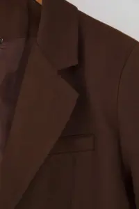 TRENDYOLMİLLA Wardrobe Essentials Brown Thin Bowl Special Collection Comfortable Pattern Blazer Jacket | - Image 10