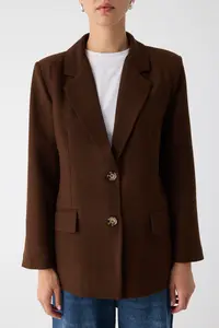 TRENDYOLMİLLA Wardrobe Essentials Brown Thin Bowl Special Collection Comfortable Pattern Blazer Jacket | - Image 7