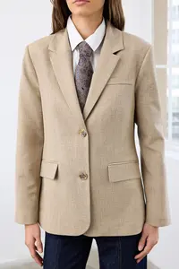 TRENDYOLMİLLA Mink Melange Regular Weaving Blazer Jacket - Image 5