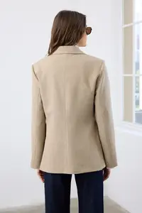 TRENDYOLMİLLA Mink Melange Regular Weaving Blazer Jacket - Image 6