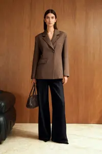 TRENDYOLMİLLA Mink Beige Fitted Weaving Blazer Jacket