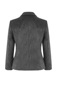 TRENDYOLMİLLA Special Collection Anthracite Bowl Fitted Wool Blazer Jacket - Image 6