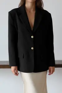 TRENDYOLMİLLA Black Normal/Regular Pattern Weaving Blazer Jacket - Image 6