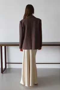 TRENDYOLMİLLA Brown Normal/Regular Pattern Weaving Blazer Jacket - Image 4