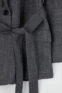 TRENDYOLMİLLA  Special Collection Anthracite Belted Oversized Wool Content Blazer Jacket - Image 7