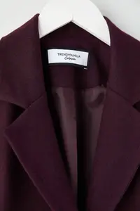 TRENDYOLMİLLA  Special Collection Burgundy Fitted Bowl Blazer Jacket - Image 6