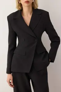 TRENDYOLMİLLA  Special Collection Black Fitted peplum Blazer Jacket - Image 4