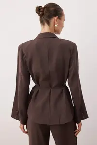 TRENDYOLMİLLA Brown Thin Unlined Weaving Shirt Jacket - Image 4