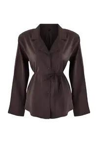 TRENDYOLMİLLA Brown Thin Unlined Weaving Shirt Jacket - Image 5