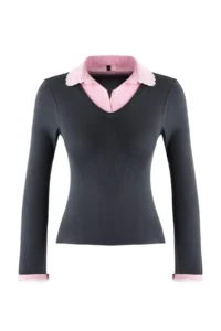 TRENDYOLMİLLA Anthracite Plaid/Checkered Fitted Weaving Detailed Knitting Blouse - Image 5