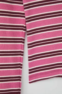 TRENDYOLMİLLA Teen Pink Striped Polo Shirt Collar Fitted Knitting Blouse - Image 7