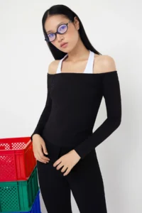 TRENDYOLMİLLA Black Fitted Cotton Flexible Knitting Blouse