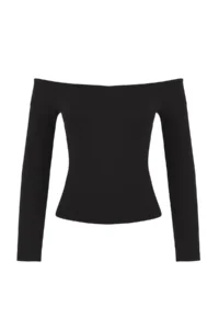 TRENDYOLMİLLA Black Fitted Cotton Flexible Knitting Blouse - Image 5