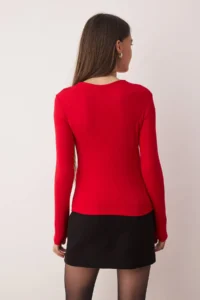 TRENDYOLMİLLA Flexible Knitting Blouse with Rejection Cut Out Detail, Fitted to the Body, Soft Touch - Image 4
