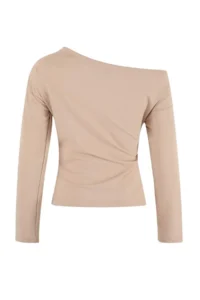 TRENDYOLMİLLA Stone Gathering/Drape Detailed Flowy Asymmetric Collar Knitting Blouse - Image 2