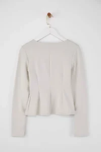 TRENDYOLMİLLA Stone Soft Touch V-neck Zippered Regular/Normal Kesim Knitting Blouse - Image 6