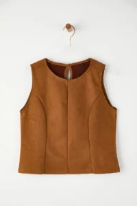TRENDYOLMİLLA Brown Regular/Normal Pattern Suede Knitting Blouse - Image 5