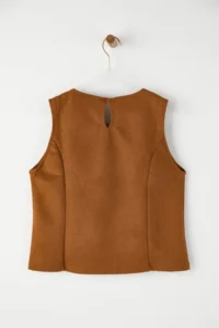 TRENDYOLMİLLA Brown Regular/Normal Pattern Suede Knitting Blouse - Image 6