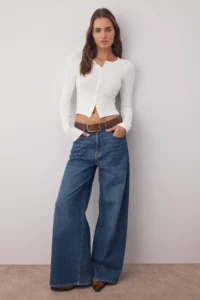 TRENDYOLMİLLA Ecru Front Full snaps Fitted/Body-Sitting Knitting Blouse - Image 2