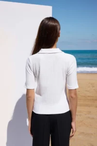 TRENDYOLMİLLA Ecru More Sustainable Fitted buttoned Flexible Knitting Blouse - Image 4