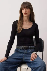 TRENDYOLMİLLA Black Transparent Flexible Body-fitting Knitting Blouse - Image 3