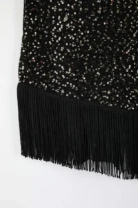 TRENDYOLMİLLA Black Sequined Tassel Detailed Knitwear Thin Blouse - Image 7