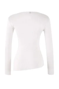 TRENDYOLMİLLA Ecru Asymmetric Long Sleeve Soft Knitting Blouse - Image 6