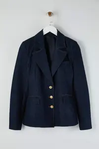 TRENDYOLMİLLA Dark Blue Pocket Detail Blazer denim Jacket - Image 2