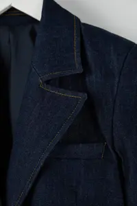 TRENDYOLMİLLA Dark Blue Pocket Detail Blazer denim Jacket - Image 4