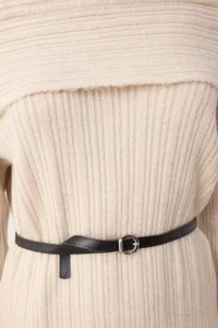 TRENDYOLMİLLA Stone Plain Mini Soft textured Carmen Collar Knit Dress - Image 3